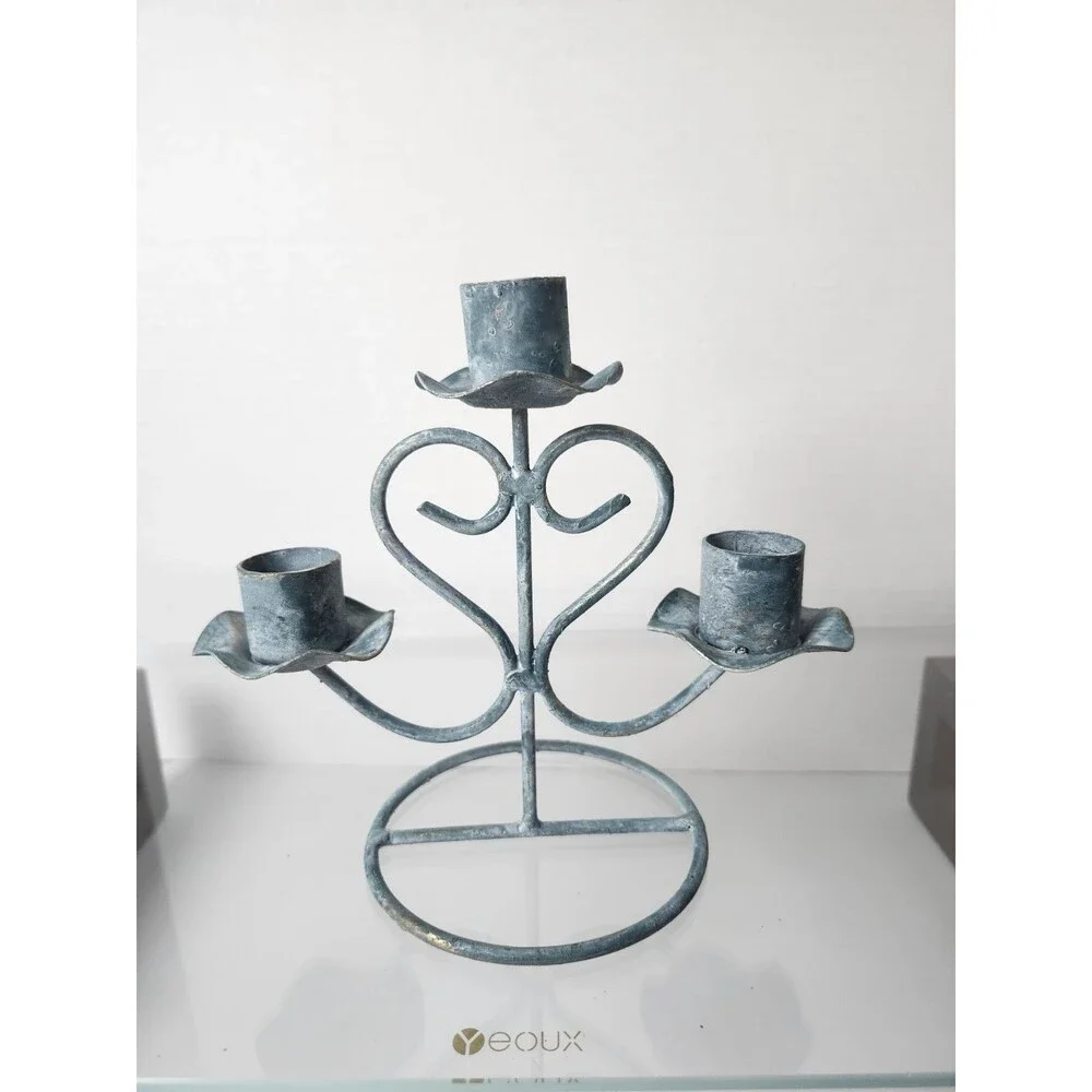 Husna Imports 3 Tier Wrought Iron Candelabra.